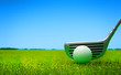 golf ball and a metal golf club