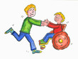 Illustration: rollstuhl,behinderung,integration rollstuhl,behinderung,integration