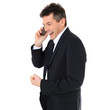 Attraktiver Geschäftsmann führt ein Telefonat.