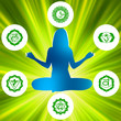 Six Chakras and spirituality symbols. EPS 8