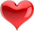 Heart Love red glossy symbol. Valentines day design element