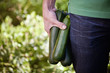 A man holding courgettes