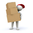 3D Man parcel mail