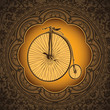Vintage artistic background with old bicycle.