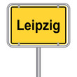 Ortsschild von Leipzig