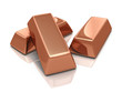 shiny rendered gold, silver and bronze bar.