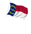 Flag of North Carolina with pole flag waving