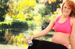 Pregnant Young Woman at Park Pond Pregnant Young Woman at Park Pond