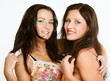 Foto: Two girl friends together smiling Two girl friends together smiling