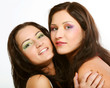 Foto: Two girl friends together smiling Two girl friends together smiling