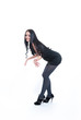 Fashion young woman in studio