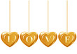Collection of different hanging hearts with gems