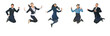 Line of business people jumping