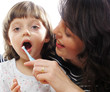 mother and daughter - education of teeth cleaning