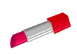 Red lipstick on a white background