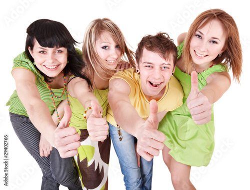 Photo: Group of people on white. Group of people on white.