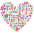 Mots d'amour en forme de coeur Mots d'amour en forme de coeur