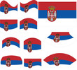 Serbian flag set Serbian flag set