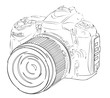 Vector illustration sketch of the digital camera