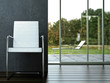 3d Rendering Stuhl in Wohnung  mit Terasse