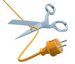 Scissors cutting the cord
