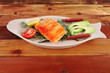 roast salmon fish with tomatoes