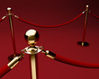 Red carpet with velvet rope and stanchions. Red carpet with velvet rope and stanchions.