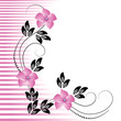 Flowers ornament with striped
