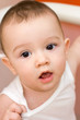 Fun caucasian baby portrait