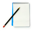 Photo: small notebook with blank lined pages and a pencil small notebook with blank lined pages and a pencil