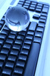 The glass globe on the keyboard The glass globe on the keyboard
