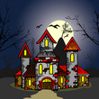 old castle in the night
