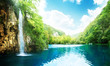 waterfall in deep forest