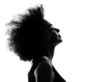 young afro american woman portrait happy silhouette
