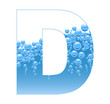 Bubbles and Water Isolated Alphabet Letter D