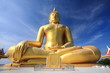Big golden buddha with blue sky, Ang Thong province, Thailand.