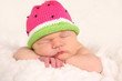 Newborn baby girl sleeping.