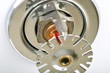 Close up image of fire sprinkler on white.