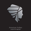 Logo American Indian on black background # Vector