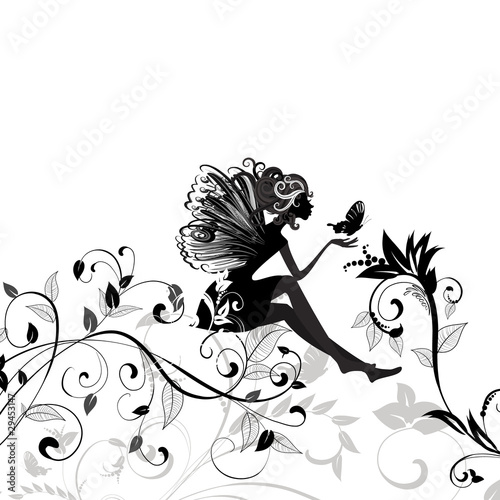 Vector: fairy on the pattern of a butterfly fairy on the pattern of a butterfly