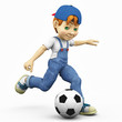 cartoon boy - footballer kick