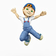 cartoon boy - happy jump cartoon boy - happy jump