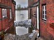Hochwasser Strassenschilder Hochwasser Strassenschilder