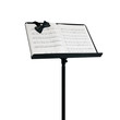 music stand with music