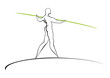 Sagoma equilibrista su fondo bianco