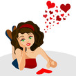 Vektor: dreaming girl in love dreaming girl in love