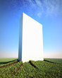 Solid white block breaking through from under ground