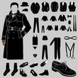 man clothes collection vector