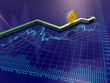 Forex chart, green arrow and euro coin Forex chart, green arrow and euro coin