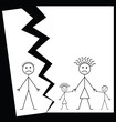 Representation of marriage break up or divorce